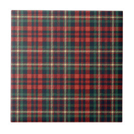 Traditioneel rood en groen Schotse tartan ruitjesp Tegeltje
