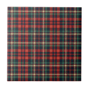 Traditioneel rood en groen Schotse tartan ruitjesp Tegeltje