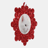 Traditioneel rood glitter Afbeelding Lijst Ornament Kaart (Rechts)