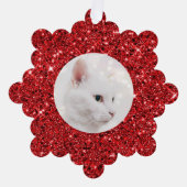 Traditioneel rood glitter Afbeelding Lijst Ornament Kaart (Voorkant)