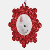 Traditioneel rood glitter Afbeelding Lijst Ornament Kaart (Links)