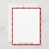 Traditioneel rood & goud Chinees patroon Aangepast Notitiekaartje (Voorkant)