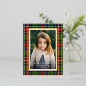 Traditioneel rood groen geplakt vrolijk kerstfeest folie feestdagen briefkaart (Staand Voorkant)