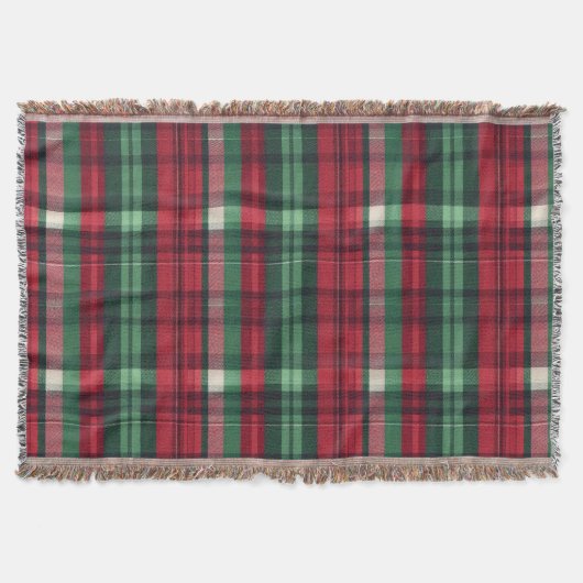 Traditioneel rood groen plaid tartan deken (Voorkant)