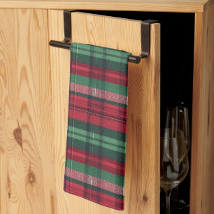 Traditioneel rood groen plaid tartan theedoek
