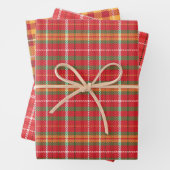 Traditioneel rood groen Sinaasappel twill plakpatr Inpakpapier Vel (In situ)