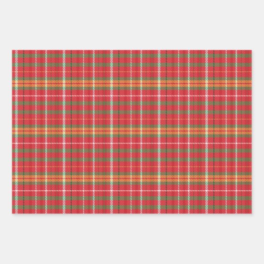 Traditioneel rood groen Sinaasappel twill plakpatr Inpakpapier Vel (Voorkant)