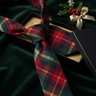 Traditioneel rood-groen tartan geruit stropdas