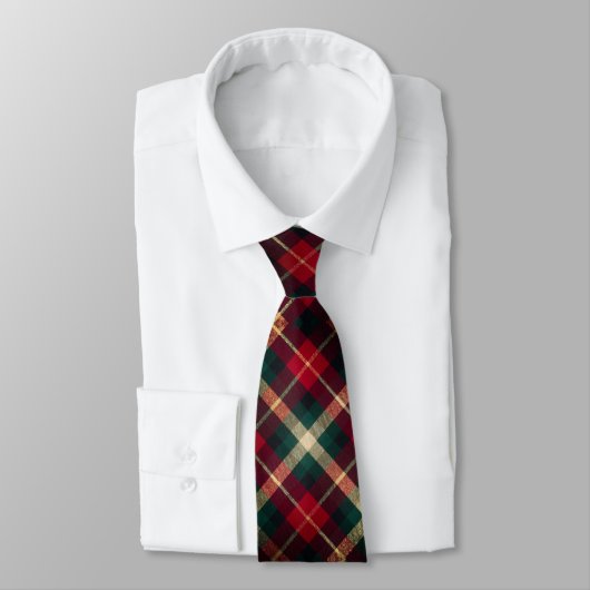 Traditioneel rood-groen tartan geruit stropdas (Gebonden)