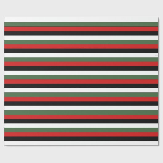 Traditioneel - rood/groen/zwart? Wit Cadeaupapier (Vlak)