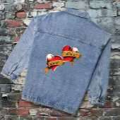 Traditioneel rood hart Moeder Vader banner tattoo Denim Jacket