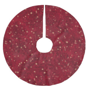 Traditioneel rood kerstfeest met gouden kleine ste kerstboom rok