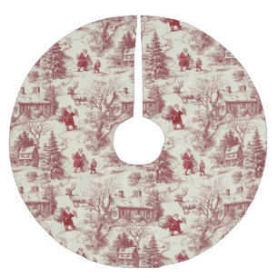 Traditioneel rood met crème Santa Claus Toile De J Kerstboom Rok