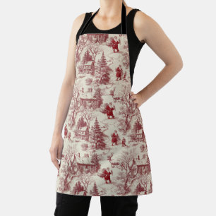 Traditioneel rood met crème Santa Claus Toile De J Schort