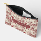 Traditioneel rood met crème toile de Jouy met Kers Etui (Open)