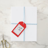 Traditioneel rood met liefdescadeaus Labels Cadeaulabel (Met Touw)