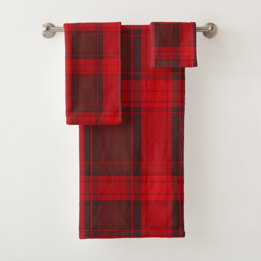 Traditioneel rood Plaid Tartan Modern Collectie Bad Handdoek (Insitu)