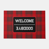 Traditioneel rood Plaid Tartan Modern Collectie Deurmat (Voorkant)