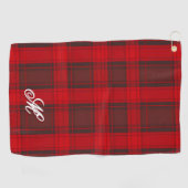 Traditioneel rood Plaid Tartan Modern Collectie Golfhanddoek (Horizontaal)