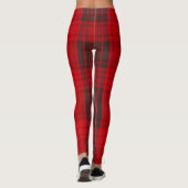 Traditioneel rood Plaid Tartan Modern Collectie Leggings (Achterkant)