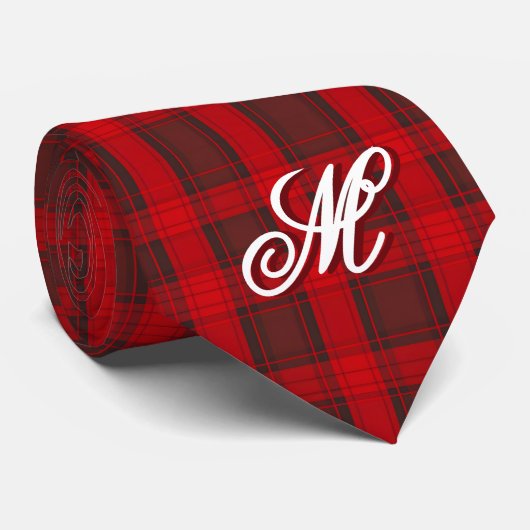 Traditioneel rood Plaid Tartan Modern Collectie Stropdas (Opgerold)