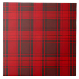 Traditioneel rood Plaid Tartan Modern Collectie Tegeltje
