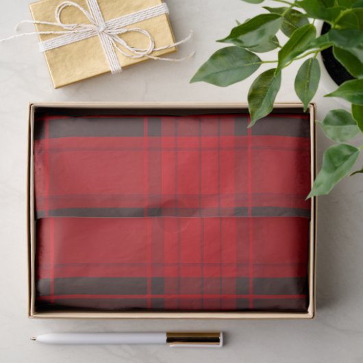Traditioneel rood Plaid Tartan Modern Collectie Tissuepapier (Geschenk)