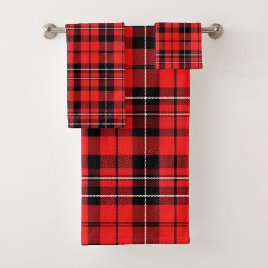 Traditioneel rood Plaid Tartan Populair Collectie Bad Handdoek (Insitu)