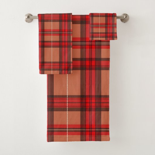 Traditioneel rood Plaid Tartan trendy Collectie Bad Handdoek (Insitu)