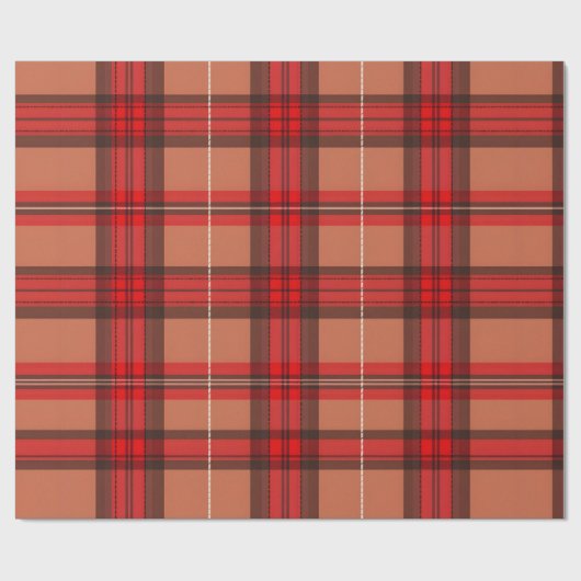 Traditioneel rood Plaid Tartan trendy Collectie Cadeaupapier (Vlak)