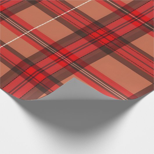 Traditioneel rood Plaid Tartan trendy Collectie Cadeaupapier (Hoek)