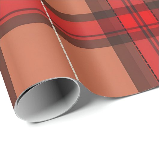 Traditioneel rood Plaid Tartan trendy Collectie Cadeaupapier (Rol Hoek)