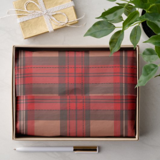 Traditioneel rood Plaid Tartan trendy Collectie Tissuepapier (Geschenk)