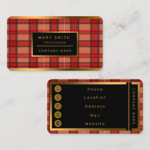 Traditioneel rood Plaid Tartan trendy Collectie Visitekaartje