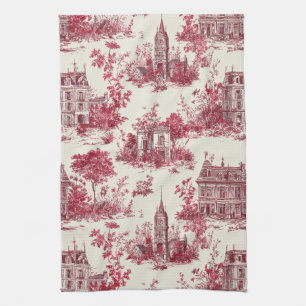 Traditioneel rood platteland toilepatroon theedoek