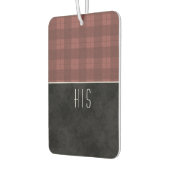 Traditioneel rood tartan geruit met monogrammen luchtverfrisser (Links)