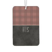 Traditioneel rood tartan geruit met monogrammen luchtverfrisser (Achterkant)