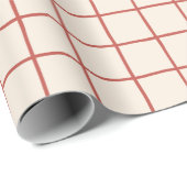Traditioneel rood vintage kerstgrid geruit cadeaupapier (Rol Hoek)