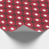 Traditioneel rood wit en groen kerstpatroon cadeaupapier (Hoek)