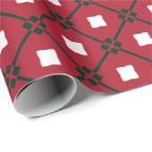 Traditioneel rood wit en groen kerstpatroon cadeaupapier (Rol Hoek)