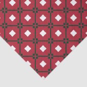 Traditioneel rood wit en groen kerstpatroon tissuepapier (Detail)