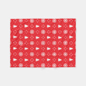Traditioneel rood wit snowflakes kerstpatroon fleece deken (Voorkant (Horizontaal))