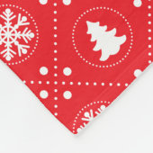 Traditioneel rood wit snowflakes kerstpatroon fleece deken (Hoek)