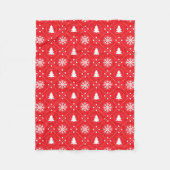 Traditioneel rood wit snowflakes kerstpatroon fleece deken (Voorkant)