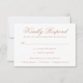 Traditioneel Roos Roze Formele Elegante Huwelijk RSVP Kaartje (Voorkant)