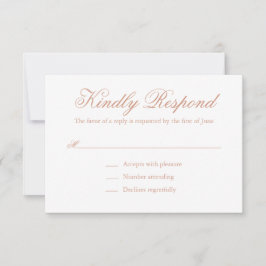 Traditioneel Roos Roze Formele Elegante Huwelijk RSVP Kaartje