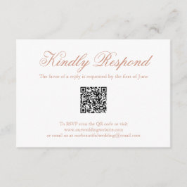Traditioneel Roos roze formele QR-code bruiloft RSVP Kaartje