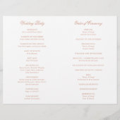 Traditioneel Roze Formeel Trouwprogramma (Achterkant)