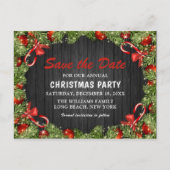 Traditioneel Rustic Kerstfeest | Save the Date Uitnodiging Briefkaart (Voorkant)