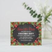 Traditioneel Rustic Kerstfeest | Save the Date Uitnodiging Briefkaart (Staand voorkant)